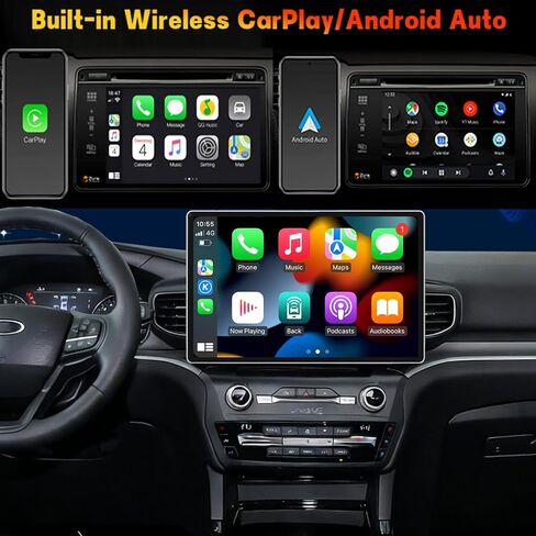 لسيارة Ford Explorer 2020-2025 الطراز الأساسي راديو 4.2 بوصة فقط، راديو Android 14 مقاس 13 بوصة 1920 * 1200 2K HD شاشة تعمل باللمس، شاشة ملاحة GPS لاسلكية Carplay ترقية Android Auto Bluetooth 4G WiFi in Kuwait