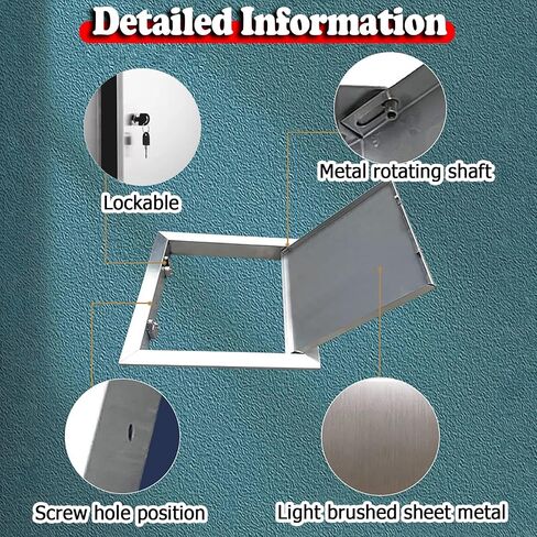 لوحة وصول من الفولاذ المقاوم للصدأ قابلة للقفل - باب فتحة سباكة قابل للتخصيص، تصميم مقاوم للماء لسهولة الوصول إلى الحائط والصيانة، مثالي للمقاولين وأصحاب المنازل in Kuwait