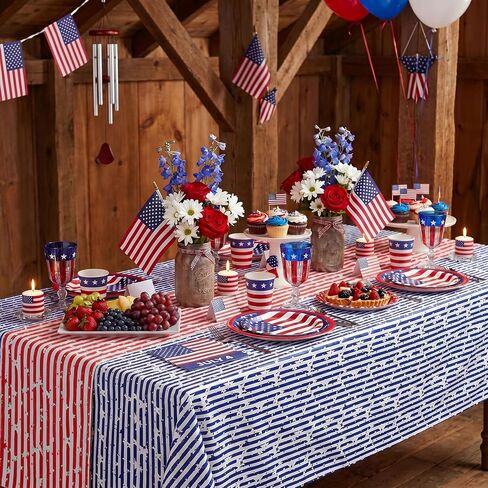 Independence Day Table Runner 4th of July Decoration 13x84inch American Flag Red White Striped Star Dresser Scarves Holiday Table Runners Party Celebration in Kuwait