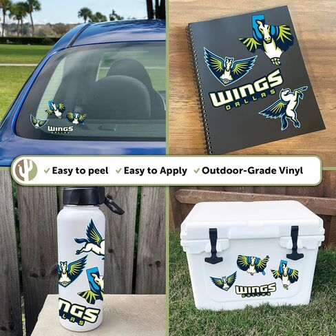 ملصق Desert Cactus Dallas Wings من WNBA للسيدات الرابطة الوطنية لكرة السلة مرخص رسميًا من الفينيل لزجاجة مياه للكمبيوتر المحمول ودفتر قصاصات السيارة (النوع 2-2) in Kuwait