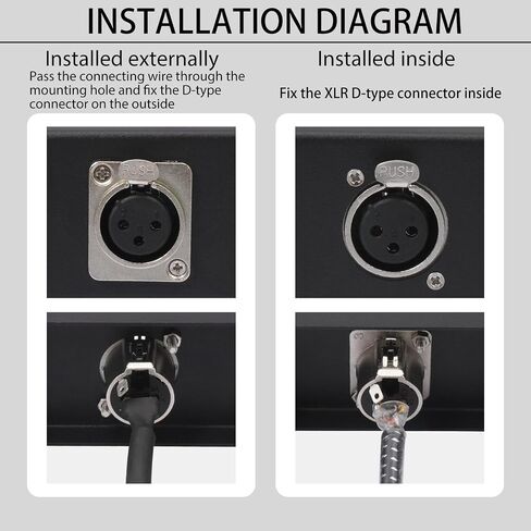 كابل أنثى بطول 2 قدم XLR ذكر إلى D - 3Pin XLR مع موصل من سبائك الزنك، كابل مضفر بأكمام زرقاء، طقم بدون لحام لمحول الإدخال المثبت على الرف (عبوة من قطعتين مع الأجهزة) in Kuwait