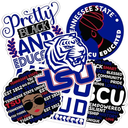 ملصق جامعة ولاية تينيسي الصحراوي والصبار TSU Tigers ملصق شارات الفينيل للكمبيوتر المحمول وزجاجة مياه وقصاصات السيارة (T2 HBCU-C) in Kuwait