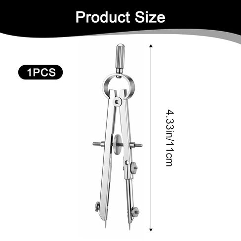 4.3 Inch Spring Divider Caliper, Precision Compass Scribing Tool Adjustable Spring Wing Divider for Clock Maker, Woodworking, Leather Craft, Metalworking, Geometry Drawing, Silver in Kuwait