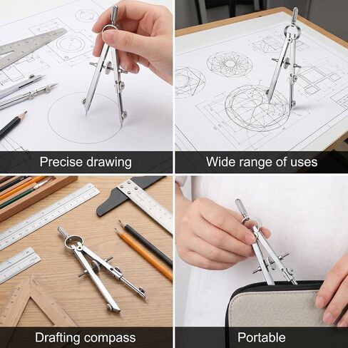 4.3 Inch Spring Divider Caliper, Precision Compass Scribing Tool Adjustable Spring Wing Divider for Clock Maker, Woodworking, Leather Craft, Metalworking, Geometry Drawing, Silver in Kuwait