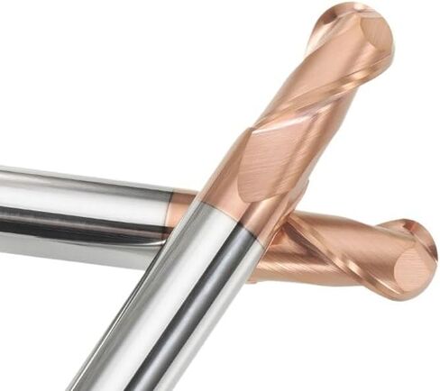 Carbide Ball Nose End Mill R1-R7 HRC55 CNC Router Bit 4-12mm Shank Spiral Up Cut 2 Flutes Milling Cutter for Metal(R1.25x4Dx50L) in Kuwait
