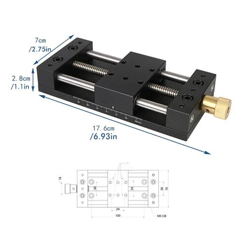 Linear Stage Motion Actuator Manual Rail Clear Scale Lock Nut Cross Sliding Table Fine Tuning for Production Machinery in Saudi Arabia