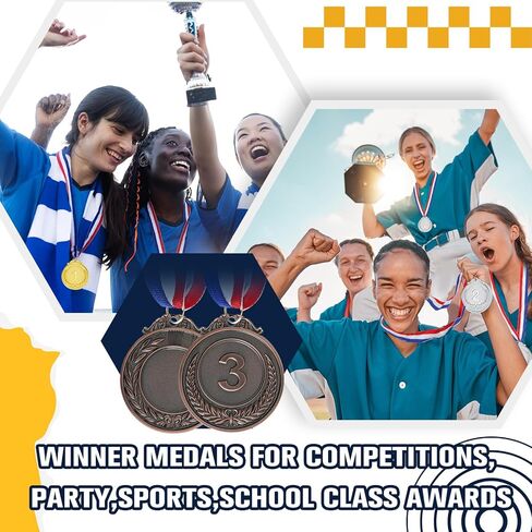30Pcs Gold Silver Bronze Medals for Kids,1st 2nd 3rd Place Medals with Neck Ribbon Medals for Awards for Kids Adults Sports Competitions Tournaments Party,2 Inch in Kuwait
