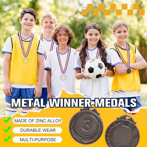 30Pcs Gold Silver Bronze Medals for Kids,1st 2nd 3rd Place Medals with Neck Ribbon Medals for Awards for Kids Adults Sports Competitions Tournaments Party,2 Inch in Kuwait