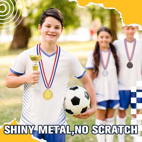 30Pcs Gold Silver Bronze Medals for Kids,1st 2nd 3rd Place Medals with Neck Ribbon Medals for Awards for Kids Adults Sports Competitions Tournaments Party,2 Inch in Kuwait
