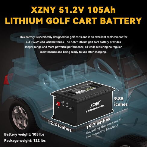 36V Lithium Battery Golf Cart, 36 Volt Lithium Battery for Golf Cart with Exclusive Fire Arrestor, Vibration-Resistant Structure, 10 Years Lifespan 36V LiFePO4 Battery in Kuwait