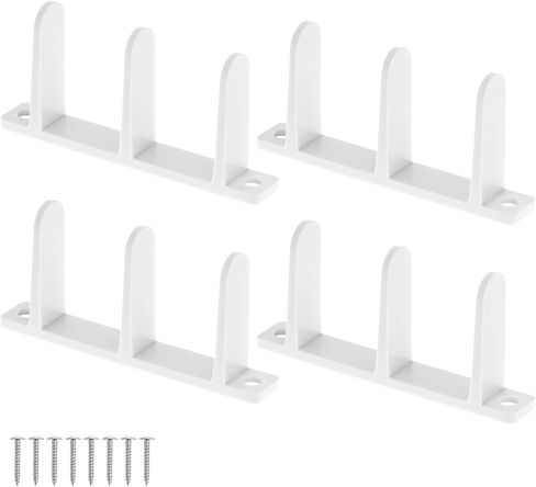 QWORK Sliding Closet Door Floor Guides, 4 Pack Universal ABS Bottom Guide for 1-3/8 Inch Thick Sliding Doors – White Closet Door Guides with Screws for Cabinet, Bathroom, and Kitchen Doors in Kuwait