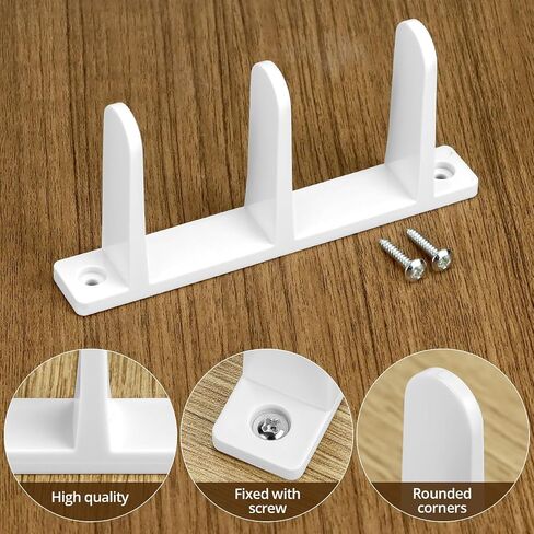 QWORK Sliding Closet Door Floor Guides, 4 Pack Universal ABS Bottom Guide for 1-3/8 Inch Thick Sliding Doors – White Closet Door Guides with Screws for Cabinet, Bathroom, and Kitchen Doors in Kuwait