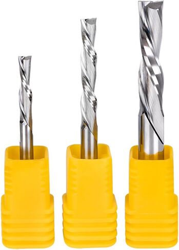 10pcs/Set Spiral Router Bits 3.175/4/5/6mm Shank Up Down Cut Compression Bit 2 Flutes Carbide Milling Cutter End Mill CNC(5x25mm) in Kuwait
