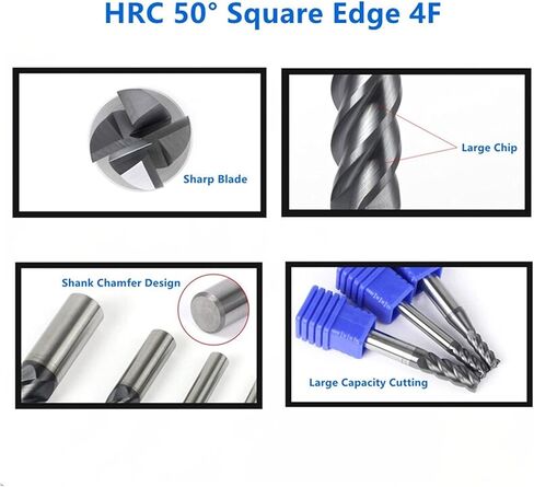 End Mill Sets 4 Flutes HRC50° HRC55° HRC65° Spiral CNC Router Bit 1mm to 20mm 4F for Wood Aluminum Steel Titanium in Kuwait