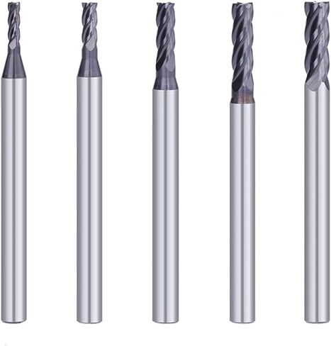 1pcs/5pcs 4 Flutes Carbide CNC Square Nose End Mill Flat Milling Bit for Wood Metal Tool Machine Router in Kuwait