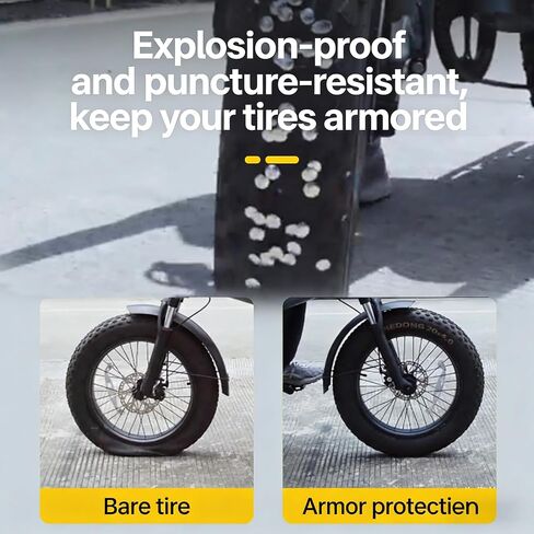 20x4 Bike Tire,20x4 Inch Armour Protector with Inner Tube for Fat Tire E Bike,Gravel Bike Stops Thorns Goatheads No Flat Liner in Kuwait