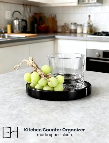 Marble Tray - 6" Jewelry Dish & Vanity Decor, Natural Stone Tray for Bathroom Kitchen Countertop, Small Trinket & Ring Organizer for Brides & Home (Black Marquina Round) in Saudi Arabia