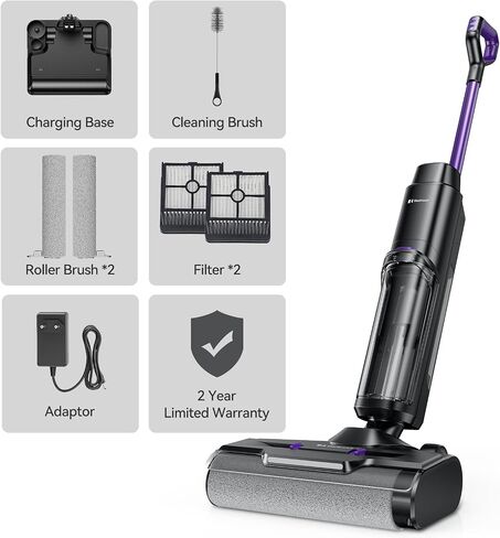 Wet Dry Vacuum Cleaner 16,000Pa,50Mins Runtime Cleaning Area 3,013 ft²,Cordless Vacuum Cleaner, Cordless Vacuum and Mop All in One,for Hard Floors Sticky Messes and Pet Hair,H15 Set in Saudi Arabia
