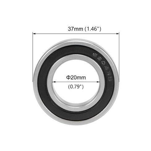 6904-2RS كرة أخدود عميقة تحمل ختم ممتاز ABEC3 20x37x9 مللي متر (2 قطعة) | 6904RS محمل أختام مزدوجة، مشحم مسبقًا، يقاوم الأحمال، للآلات الصناعية والأدوات الكهربائية والمعدات الميكانيكية in Kuwait