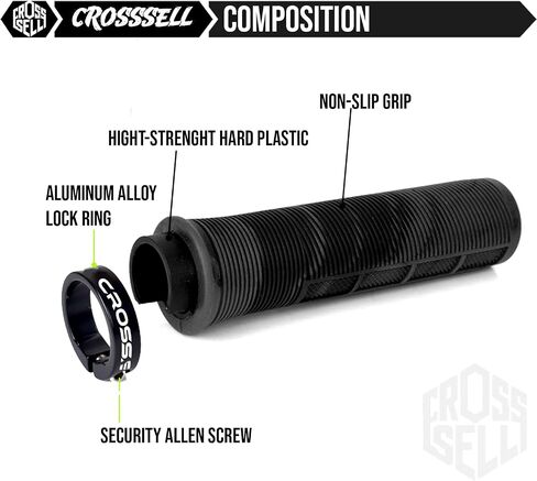 Dual Color MTB Grips - Single Lock-On Bike Handlebar Grips for Mountain Bike, BMX & E-Bike - Non-Slip Shock Absorbing Bicycle Grips for 22.2mm Bars - [12 Colors] in Kuwait