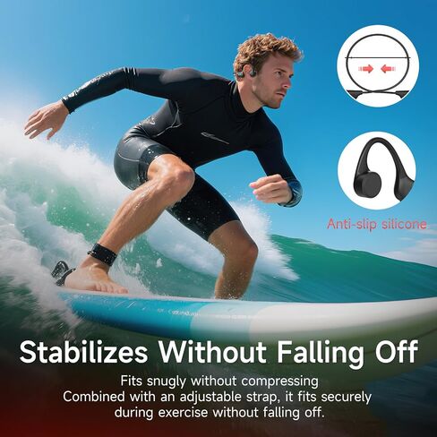 سماعات رأس مقاومة للماء للسباحة من IFECCO - سماعات توصيل العظام للسباحة بلوتوث 6.0، سماعات أذن مقاومة للماء IP68 تحت الماء، سماعات أذن مفتوحة مع 8G MP3 للسباحة وركوب الدراجات والجري in Kuwait