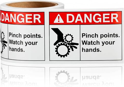 50 Pcs Pinch Points Danger Labels - 5 x 3.5 Inch OSHA Safety Watch Your Hands Vinyl Warning Stickers for Workplace Warehouse, Machine and Equipment in Kuwait