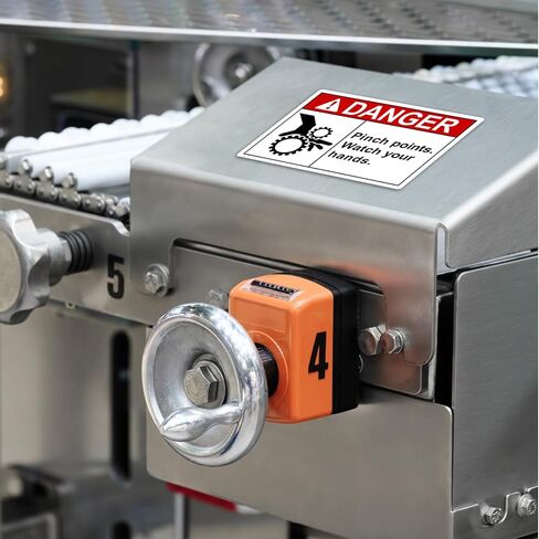 50 Pcs Pinch Points Danger Labels - 5 x 3.5 Inch OSHA Safety Watch Your Hands Vinyl Warning Stickers for Workplace Warehouse, Machine and Equipment in Kuwait