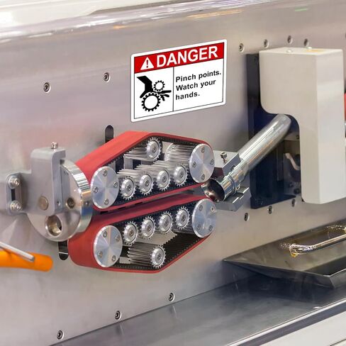 50 Pcs Pinch Points Danger Labels - 5 x 3.5 Inch OSHA Safety Watch Your Hands Vinyl Warning Stickers for Workplace Warehouse, Machine and Equipment in Kuwait