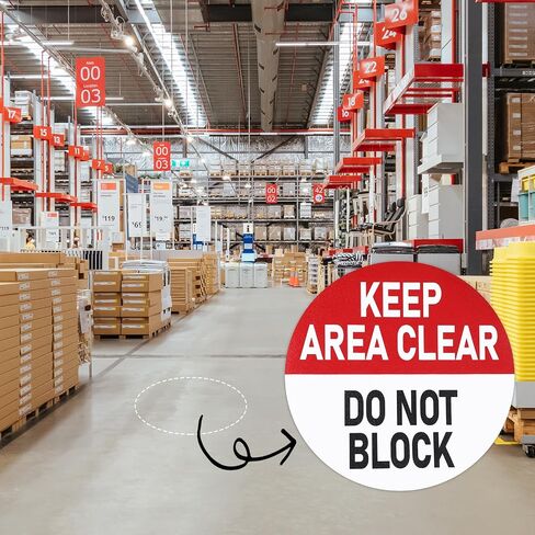 5 عبوات مقاس 10 × 10 بوصات تحافظ على المنطقة واضحة ولا تحجب لافتة الفينيل لا تحجب علامات أرضية لاصقة مضادة للانزلاق خالية من الصدأ ومقاومة للبهتان ومقاومة للطقس وشارات أرضية لاصقة لمكان العمل في المستودعات in Kuwait