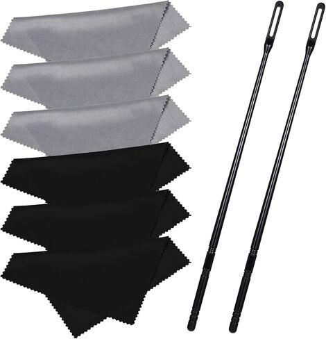 2 PCS Flute Cleaning Rod with 6PCS Cleaning Swabs Kit, Black Flute Cleaning Cloth for Flute Maintenance Tools in Kuwait