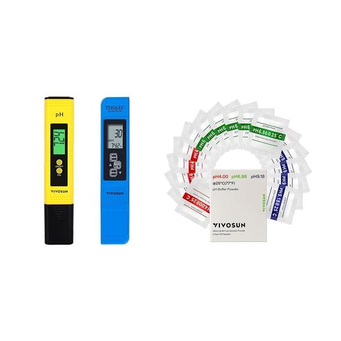 VIVOSUN Digital pH and TDS Meter Kits and 18-Pack pH Meter Buffer Solution Powder, pH 6.86/4.00/9.18, pH Buffer Powder for Precise and Easy pH Tester Calibration in Kuwait
