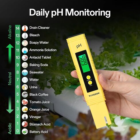 VIVOSUN Digital pH and TDS Meter Kits and 18-Pack pH Meter Buffer Solution Powder, pH 6.86/4.00/9.18, pH Buffer Powder for Precise and Easy pH Tester Calibration in Kuwait