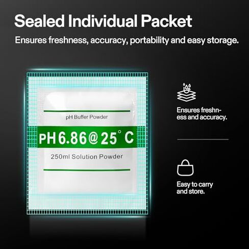 VIVOSUN Digital pH and TDS Meter Kits and 18-Pack pH Meter Buffer Solution Powder, pH 6.86/4.00/9.18, pH Buffer Powder for Precise and Easy pH Tester Calibration in Kuwait