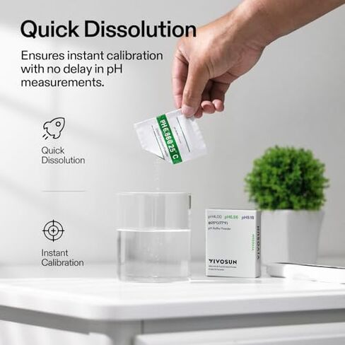 VIVOSUN Digital pH and TDS Meter Kits and 18-Pack pH Meter Buffer Solution Powder, pH 6.86/4.00/9.18, pH Buffer Powder for Precise and Easy pH Tester Calibration in Kuwait