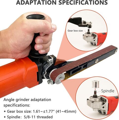 Belt Sander attachments for Angle Grinder, Detailing Bandfile Sander adapter,US 5/8-11 Thread,Suitable for Welding Points Grinding,Woodworking and Metal Rust Removal. in Saudi Arabia