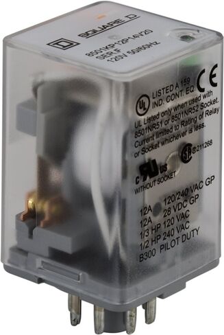 شنايدر إلكتريك مربع D ريلاي، قاعدة ثماني، 120 فولت، 8501KP12P14V20 in Kuwait