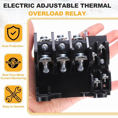 MECCANIXITY JR36-63 Electric Adjustable Thermal Overload Relay 1NO 1NC AC220V/380V 40-63A Range Motor Protector Motor Overload Phase-Loss Protection for CJX2 Series AC Contactor in Kuwait