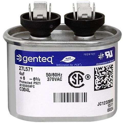 (2) حزمة - GE/Genteq 27L571 27L571BZ2 27L571BZ3-4 فائق التوهج MFD 370 فولت VAC Genteq استبدال المكثفات البيضاوية التشغيل in Kuwait
