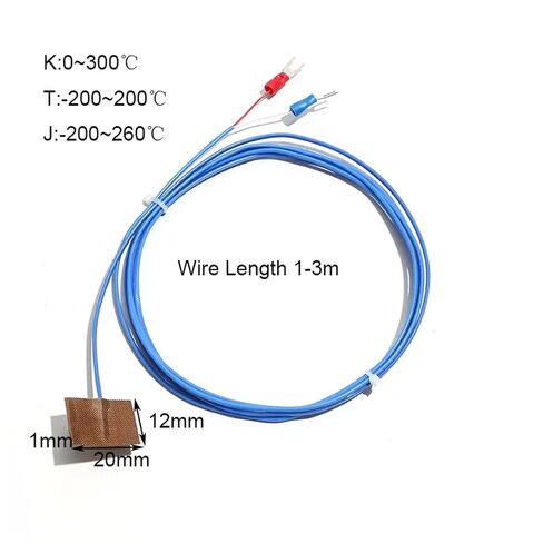 1PC Surface Temperature Sensor Type K/J/T-Patch Thermocouple High-Temperature Sheet Sticks Temperature Sensor Probe 1m/2m/3m | T Length 2m in Saudi Arabia