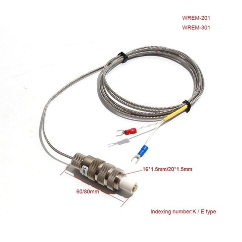 K/E Type Thread Ring Thermocouple High Temperature Measurement Laminating Machine Test Probe 16/20 * 1.5mm WREM-201/301 | K301 20mm Thread in Saudi Arabia
