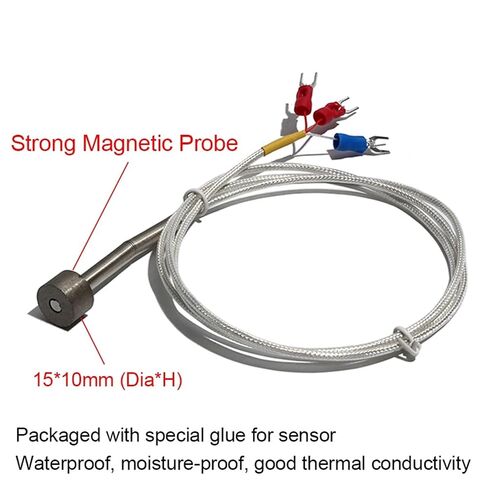 PT100 Magnet Attraction Type Temperature Sensor Magnetic Probe Adsorption RTD 360℃ to Ultra-high Temperature | Cable L 2m in Saudi Arabia