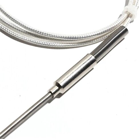 PT100 Type Armored Thermocouple Temperature Sensor High Density PTFE Silver Plated Shielded Wire 2M Easily Bent Probe 100-300mm | Probe 6x200mm in Saudi Arabia