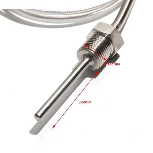 Thermocouple Sensor WZP-291 PT100 M12 M14 M16 Thread Thermal Resistance 5 * 50mm PTFE Silver Plated Shielded Wire 1PC | PT100 M12x1 Thread in Saudi Arabia
