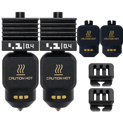 طقم فوهة P2S 0.4 hotend لطابعة Bambu Lab P2S/H2D/X2D/H2S ثلاثية الأبعاد | استبدال الفوهة المصنوعة من الفولاذ المقوى سريع التبديل، درجة حرارة عالية P2S Hotend مع فرشتين من السيليكون وجوارب من السيليكون in Kuwait