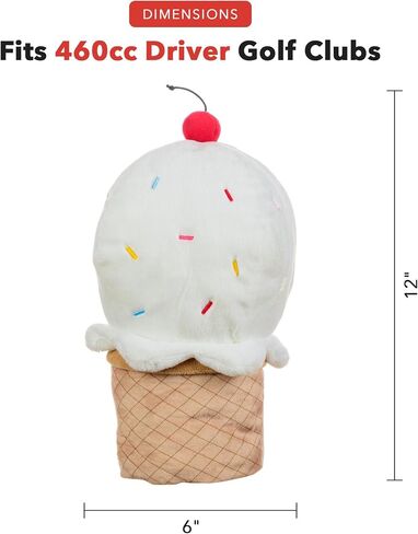 Daphne's Headcovers Ice Cream Cone Driver Headcover | Funny Golf Club Covers | Golf Head Covers for Drivers | Stylish Golf Club Head Covers | Golf Driver Covers | Men’s & Women’s Driver Headcover in Kuwait