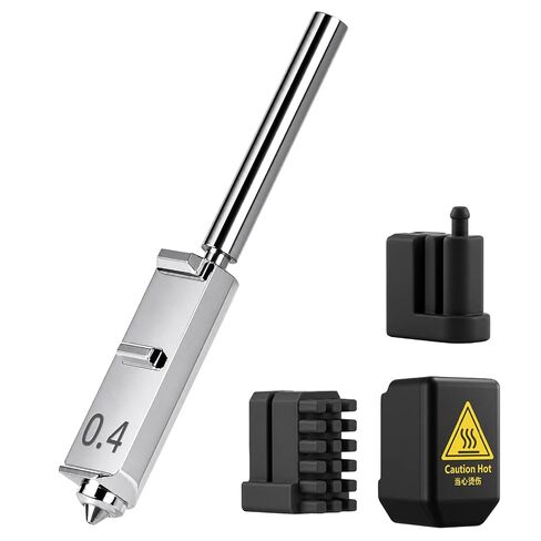 لفوهة Anycubic Kobra S1 Max من الفولاذ المقوى، جهاز بثق رأس طباعة سريع التبديل عالي السرعة مع غطاء سيليكون وممسحة فوهة متوافقة مع طابعة Anycubic Kobra S1 Max Combo ثلاثية الأبعاد - قطعتان 0.4 مم in Kuwait