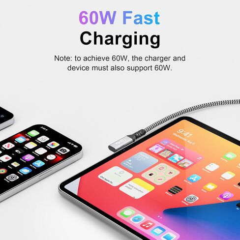 8FT USB to USB C Cable 90 Degree, 10Gbps USB 3.1 Gen 2 Data Transfer, 3A Fast Charging USB A to Type C Cord, Reliable CarPlay Cable for iPhone 17/16/15 Pro Max, Galaxy S25/S24/S23/S22, Android Auto in Saudi Arabia
