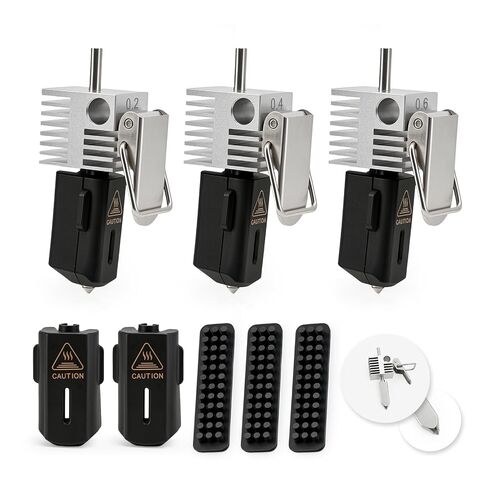 3Pack SPARKX i7 Hotend Kit (0.2/0.4/0.6MM), All Metal Quick-Swap Integrated Extruder Hot End Assembly with Silicone Sleeves Nozzle Brush for Creality SPARKX i7 3D Printer in Kuwait