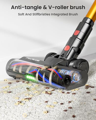 Cordless Vacuum Cleaner,55KPa 650W 65Mins Vacuum Cleaners for Home,Stick Vacuum with LED Display &Anti-tangle Brush and Self-Standing Design,Vacuum Cleaner for Hardwood Floors,Carpet,Pet Hair(Pink） in Kuwait