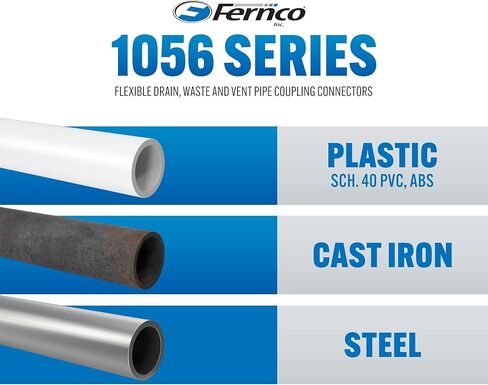 Fernco 1056-44RC وصلات أنابيب PVC محمية من الحديد الزهر أو البلاستيك أو الفولاذ إلى وصلات السباكة من الحديد الزهر أو البلاستيك أو الفولاذ in Kuwait